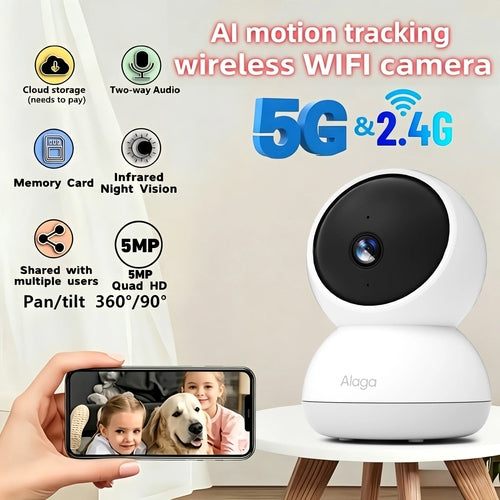 3K Pet Dog Camera with Phone App, 5G/2.4G WiFi Indoor Security Baby