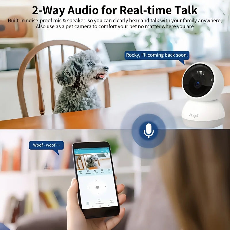 3K Pet Dog Camera with Phone App, 5G/2.4G WiFi Indoor Security Baby